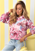 Kwiecista Mikina s kapucňou Freshly Cut Flowers ružová