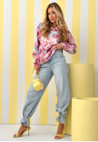 Kwiecista Mikina s kapucňou Freshly Cut Flowers ružová