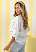 Košeľa z naszytymi kwiatami April Flowers ecru