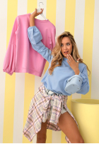 Mikina z bufiastymi rękawami Silent Power blankytná