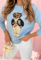 Sveter z misiem Bear Ronnie blankytný