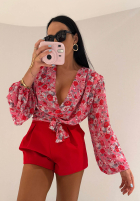 Krótkie spodenki z zakładkami La Milla Camilla červené