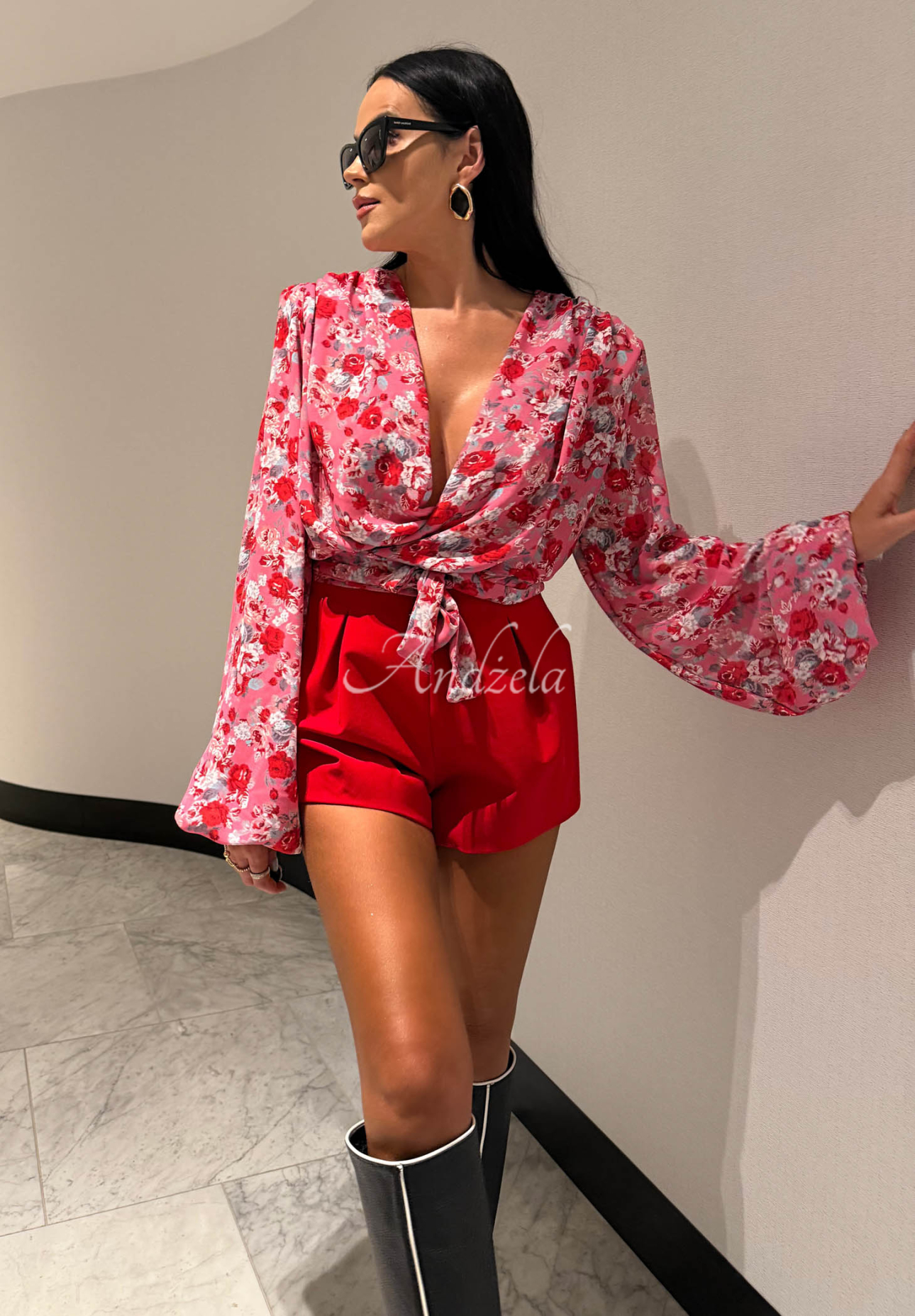 Viskózové šortky La Milla Off Today červené