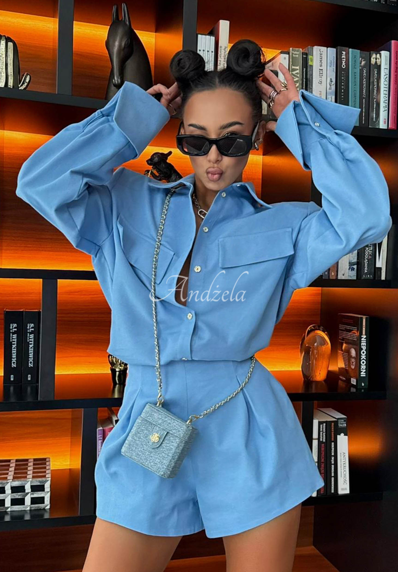 Viskózové džínsové kraťasy La Milla Off Todayy modré