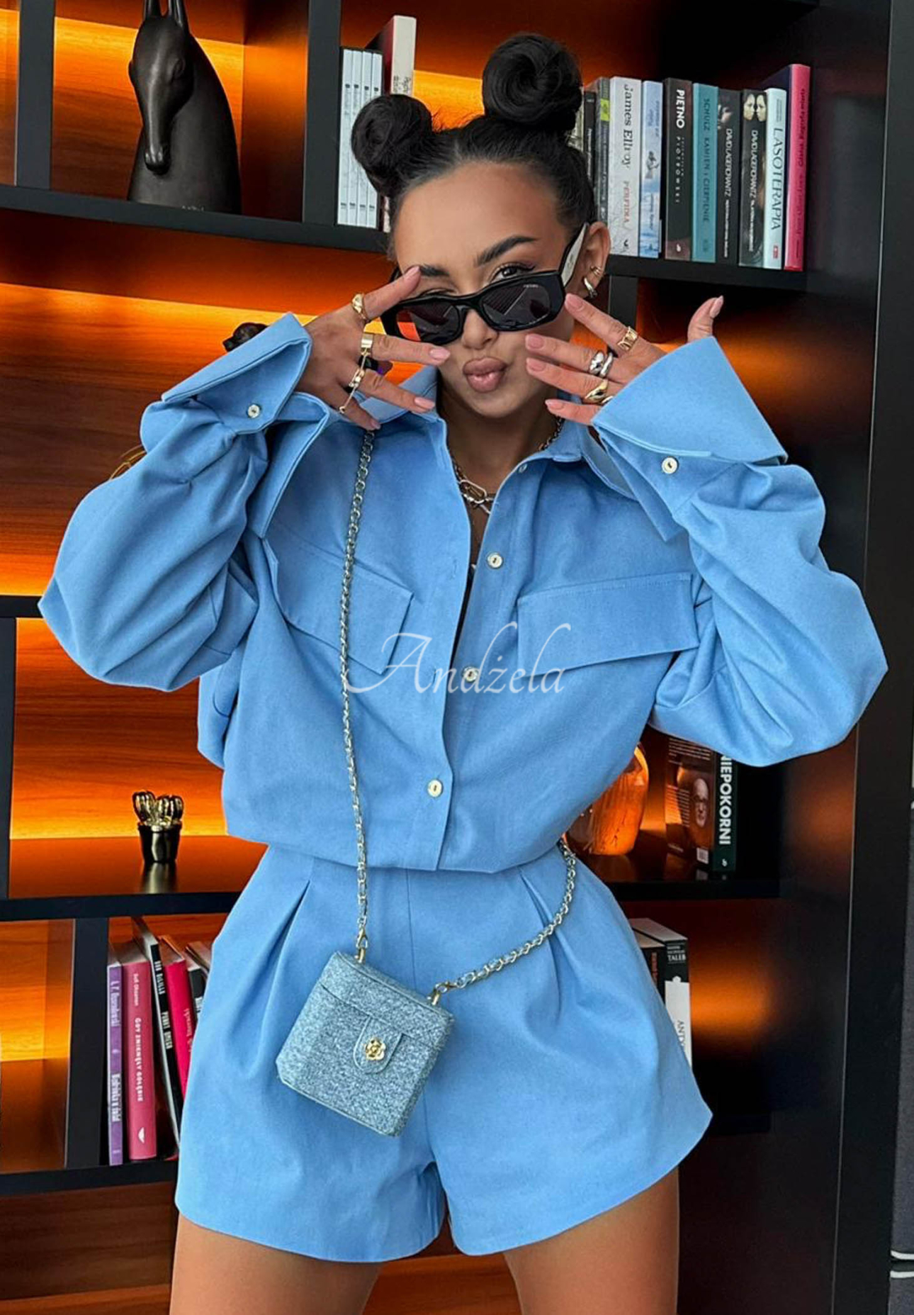 Viskózové džínsové kraťasy La Milla Off Todayy modré