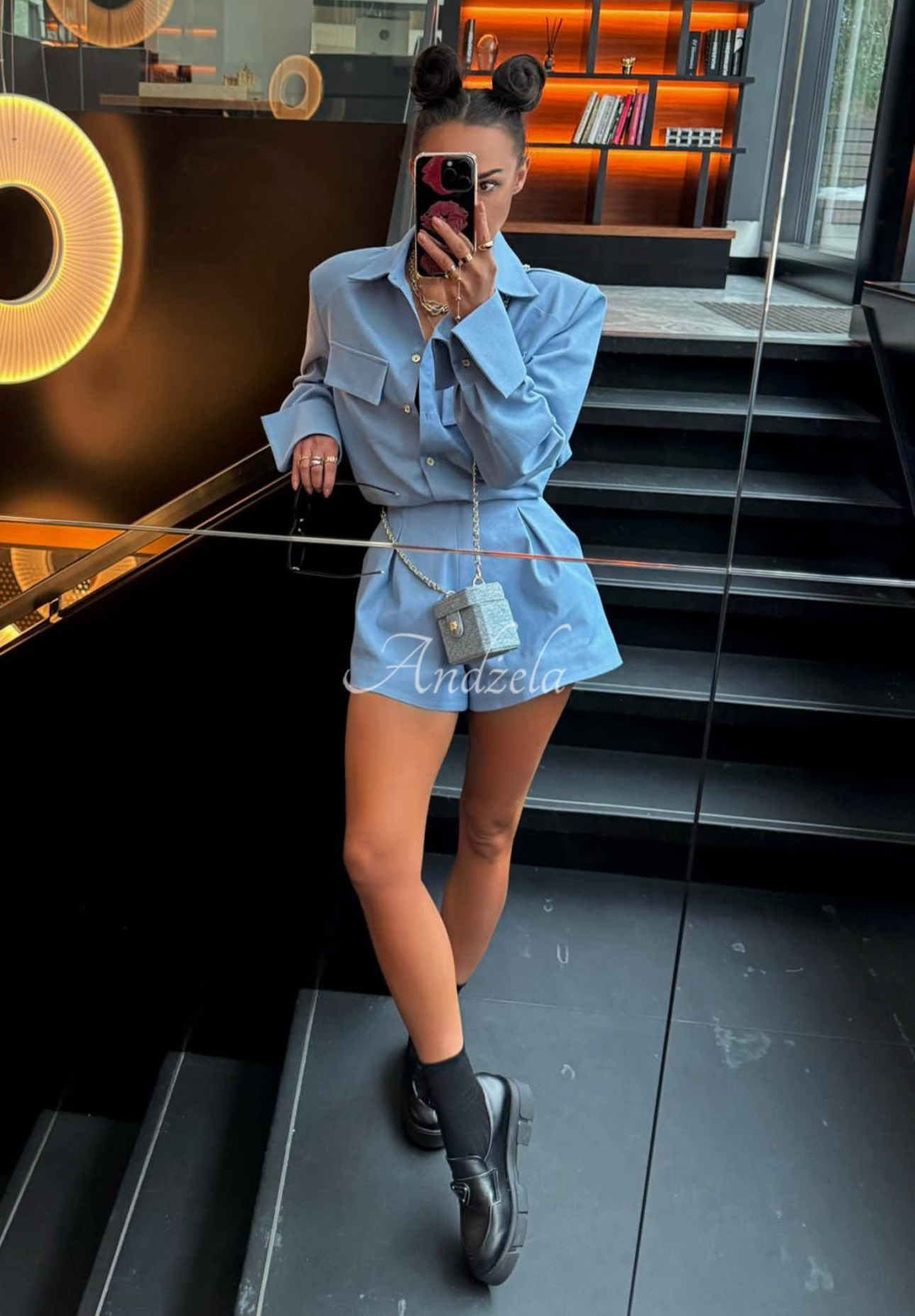 Viskózové džínsové kraťasy La Milla Off Todayy modré