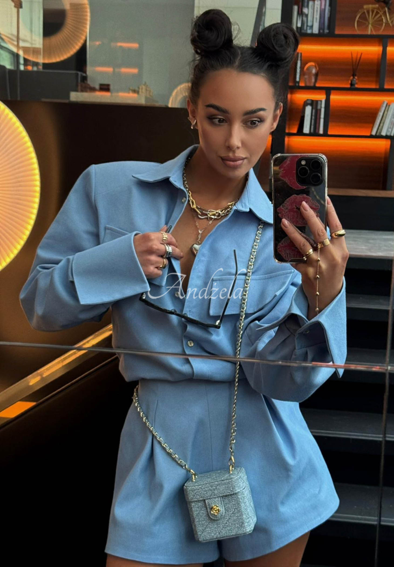 Viskózové džínsové kraťasy La Milla Off Todayy modré