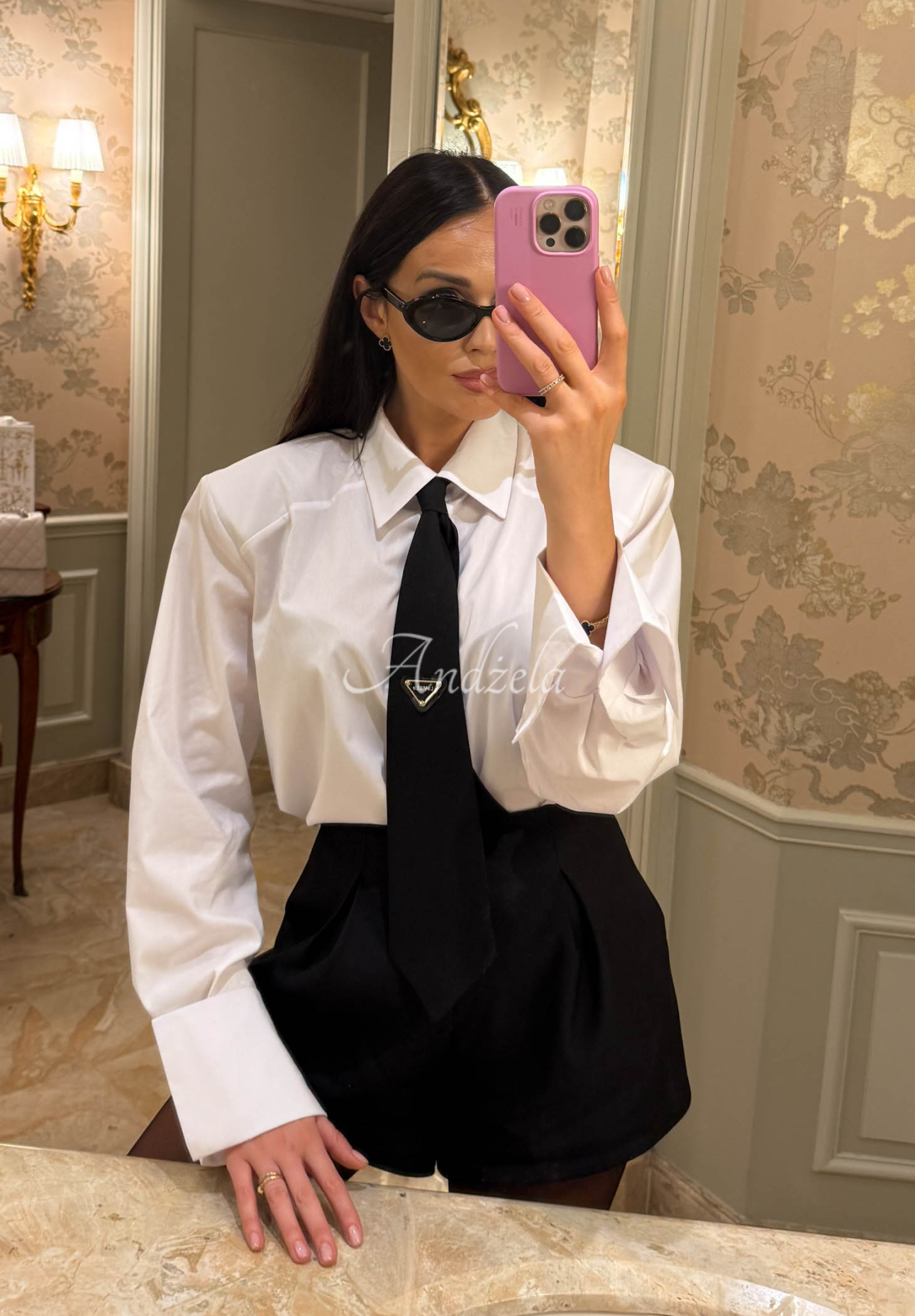 Bavlnená košeľa s kravatou La Milla Kendall Biela