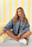 džínsová Bunda Nothing Is Impossible svetlomodrá