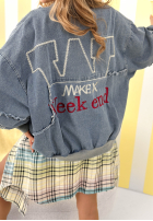 džínsová Bunda Nothing Is Impossible svetlomodrá