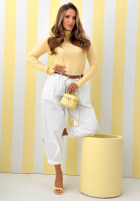 Sveter z golfem Try That Again žltá