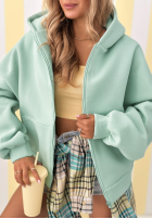 Mikina s kapucňou oversize Don't Tell mentolová