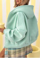 Mikina s kapucňou oversize Don't Tell mentolová