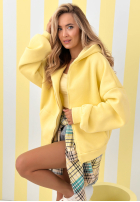 Mikina s kapucňou oversize Don't Tell žltá