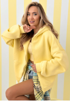 Mikina s kapucňou oversize Don't Tell žltá