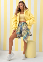 Mikina s kapucňou oversize Don't Tell žltá