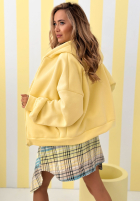 Mikina s kapucňou oversize Don't Tell žltá