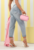 Nohavice džínosové mom fit Why Wait modré