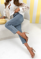 Nohavice džínosové loose fit z paskiem No Time For This modré