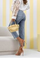 Nohavice džínosové loose fit z paskiem No Time For This modré