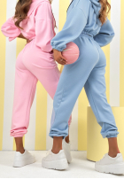 Nohavice dresowe ze ściągaczami New Season Baddie púdrovo ružová