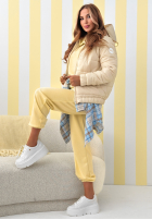 Prešívaná Bunda s kapucňou Warm Daylight béžová