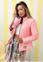 Krátka Prešívaná Bunda Soft Wind púdrovo ružová