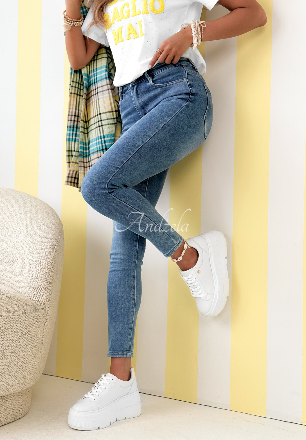 Skinny džínsy Day To Day modré