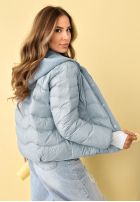 Puchowa Bunda s kapucňou Kayla blankytná