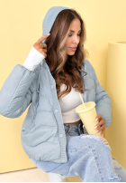 Puchowa Bunda s kapucňou Kayla blankytná