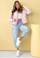 Puchowa Bunda s kapucňou Kayla blankytná