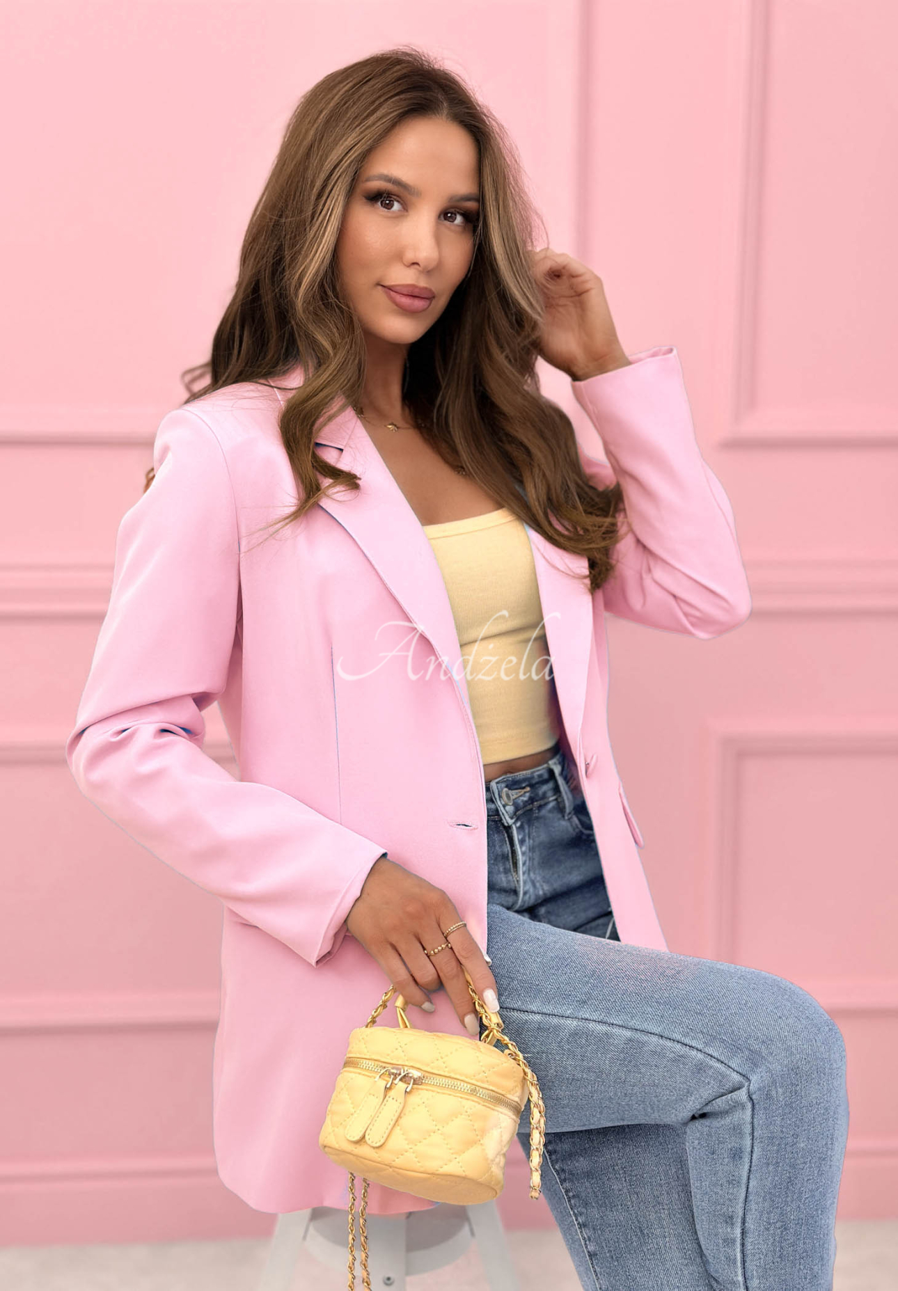 Sako oversize Best Version púdrovo ružová