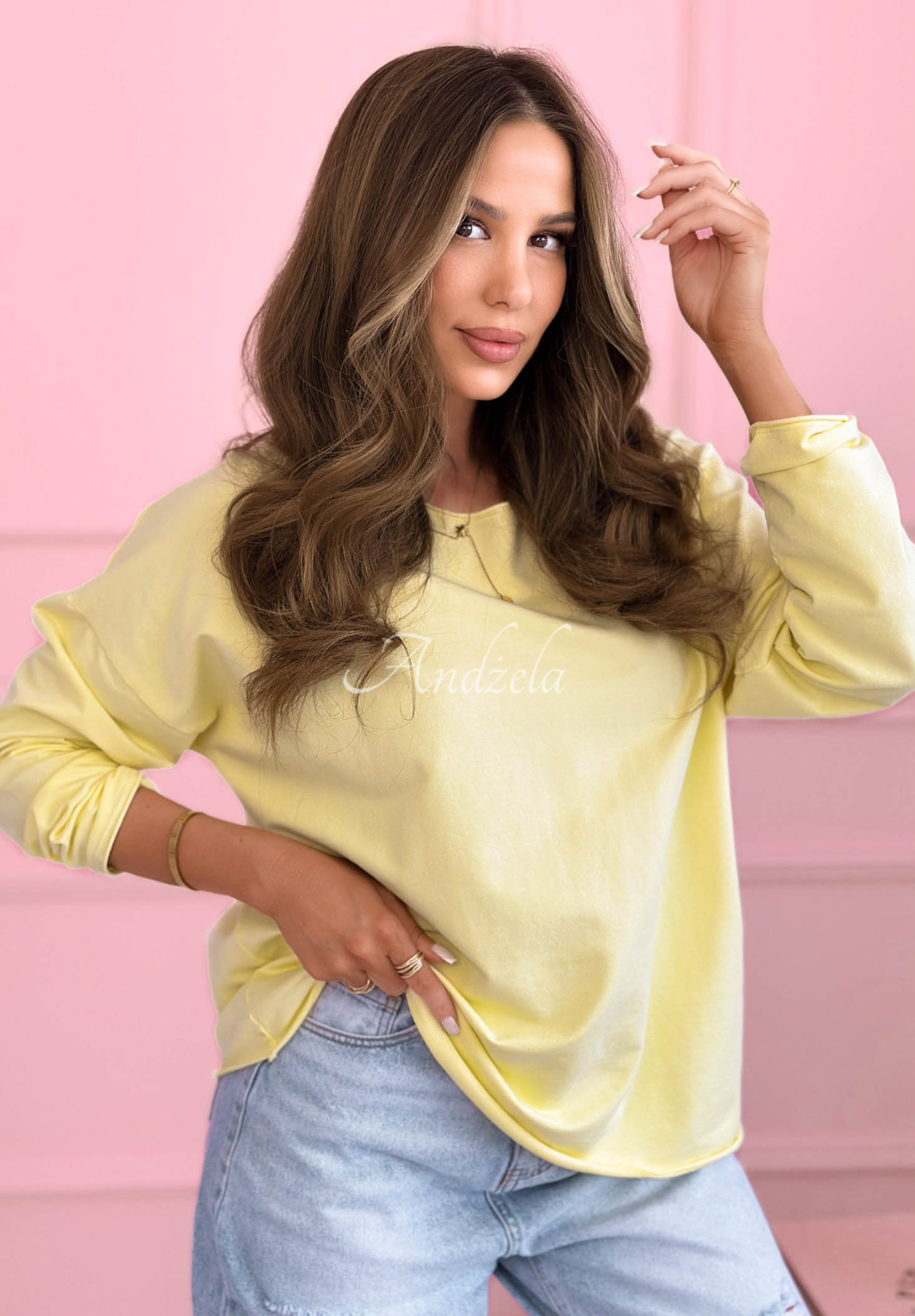 Bavlnené tričko s dlhým rukávom Hey Spring žltá