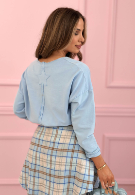 Bavlnen&eacute; tričko s dlh&yacute;m ruk&aacute;vom Hey Spring blankytn&aacute;