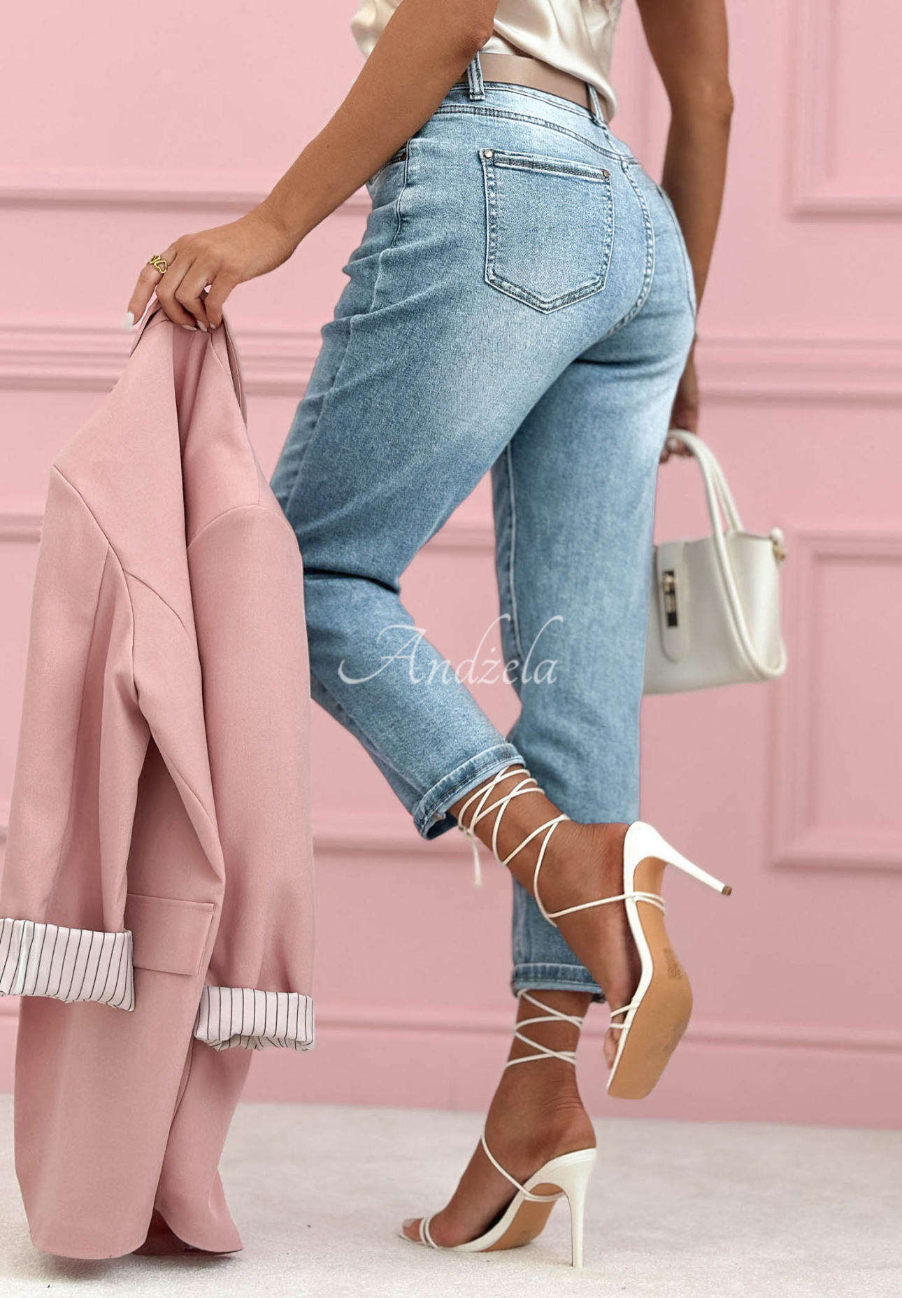 Džínsy mom fit Stading Tall svetlomodré