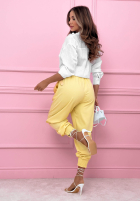 Pasiasta Košeľa z lyocellu z falbankami Spring Garden Party ecru