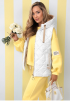 Prešívaná Vesta s kapucňou Spring Touch Biela