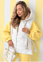 Prešívaná Vesta s kapucňou Spring Touch Biela