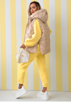 Prešívaná Vesta s kapucňou Spring Touch Biela