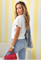 Bawełniany Tričko z haftowanymi muszelkami Gifts From Sea Biela