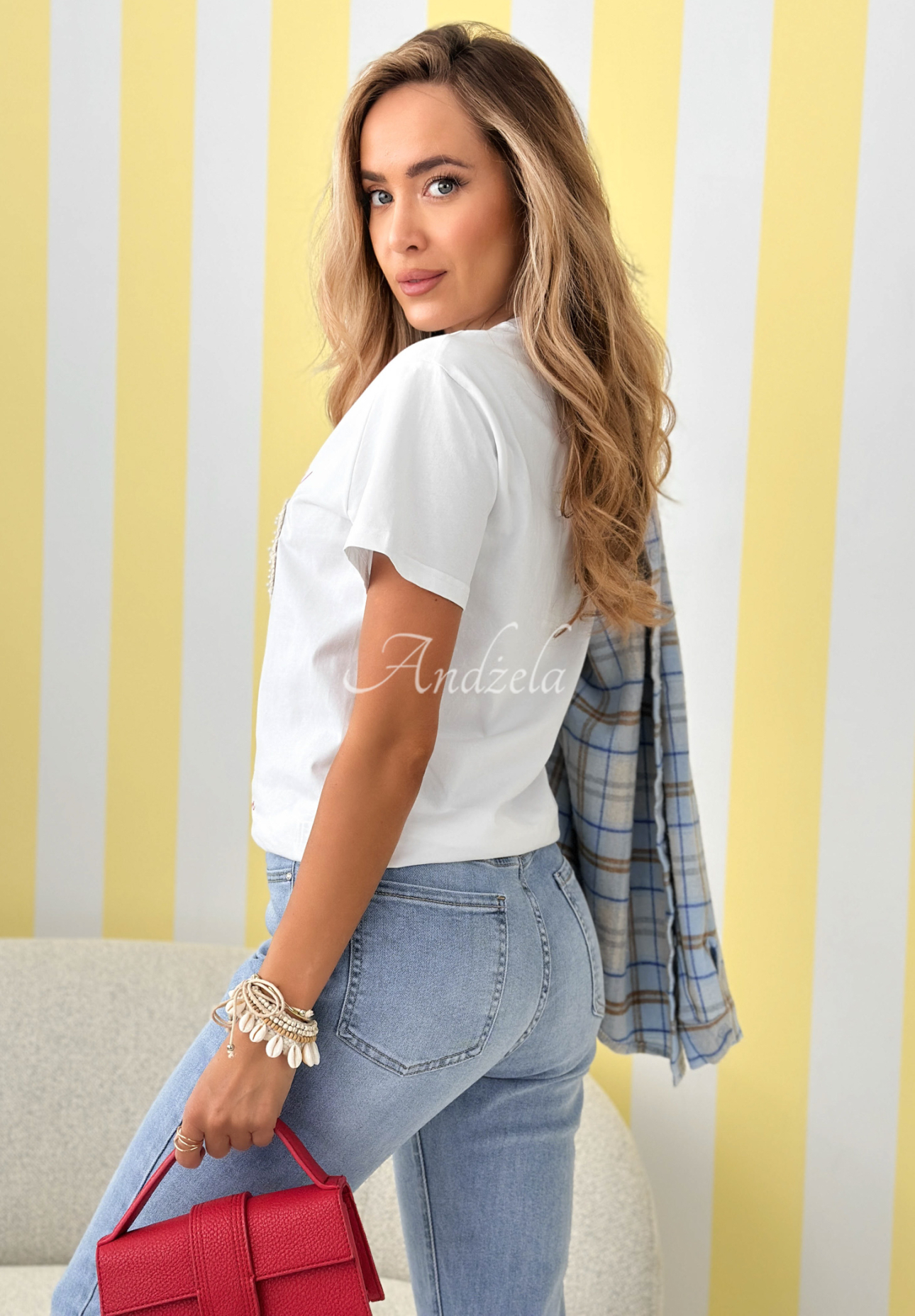 Bavlnené tričko s vyšívanými mušličkami Gifts From Sea Biela