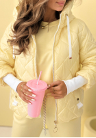 Prešívaná Bunda s kapucňou Hello Spring béžová