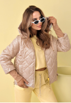 Prešívaná Bunda s kapucňou Hello Spring béžová