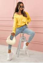 Ľahký Sveter z dekoltem Sensibility žltá