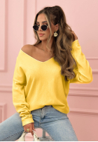 Ľahký Sveter z dekoltem Sensibility žltá