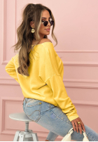 Ľahký Sveter z dekoltem Sensibility žltá