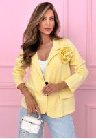 Sako oversize z różą Elegant Rosalia žltá