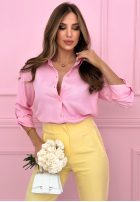 Wiskozowa Košeľa oversize Joyful Heart púdrovo ružová