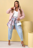 Prešívaná Bunda ze stójką Soft Morning ružová