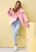 Prešívaná Bunda z kołnierzem Where Are We Biela